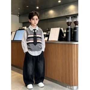 OT男童欧美风小领带三件套