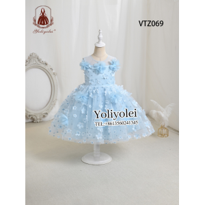 LZ女童花朵网纱无袖连衣裙VTZ069#