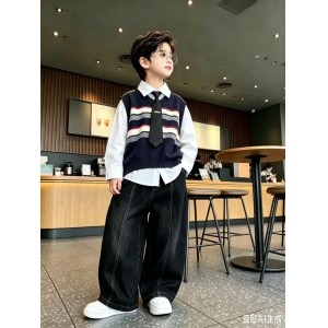 OT男童欧美风小领带三件套