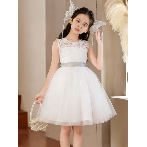 H女童无袖蕾丝连衣裙XY24055#