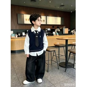 OT男童欧美风小领带三件套