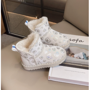 Winter snow boots with plush for boys and girls, soft sole, thick and warm cotton shoes