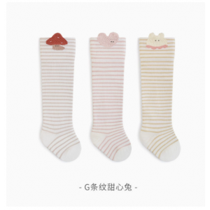 宝宝松口无骨过膝袜秋季抗菌卡通棉袜婴幼儿高筒长袜