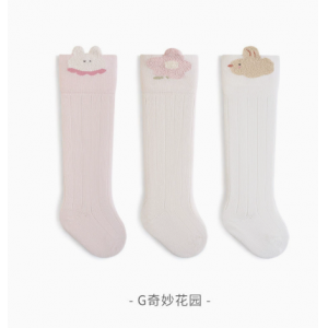 宝宝松口无骨过膝袜秋季抗菌卡通棉袜婴幼儿高筒长袜