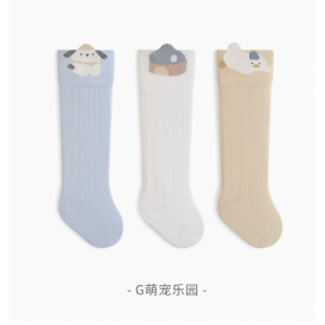宝宝松口无骨过膝袜秋季抗菌卡通棉袜婴幼儿高筒长袜
