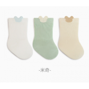 春秋婴儿卡通中筒袜初生透气棉袜