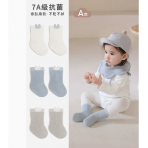 春秋婴儿卡通中筒袜初生透气棉袜