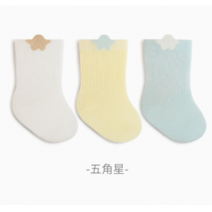春秋婴儿卡通中筒袜初生透气棉袜