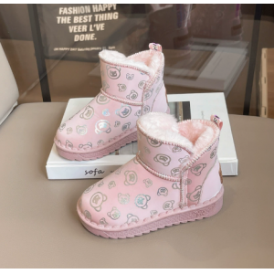 Winter snow boots with plush for boys and girls, soft sole, thick and warm cotton shoes