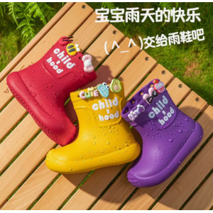 男女童高筒软底雨鞋防水防滑长筒雨靴
